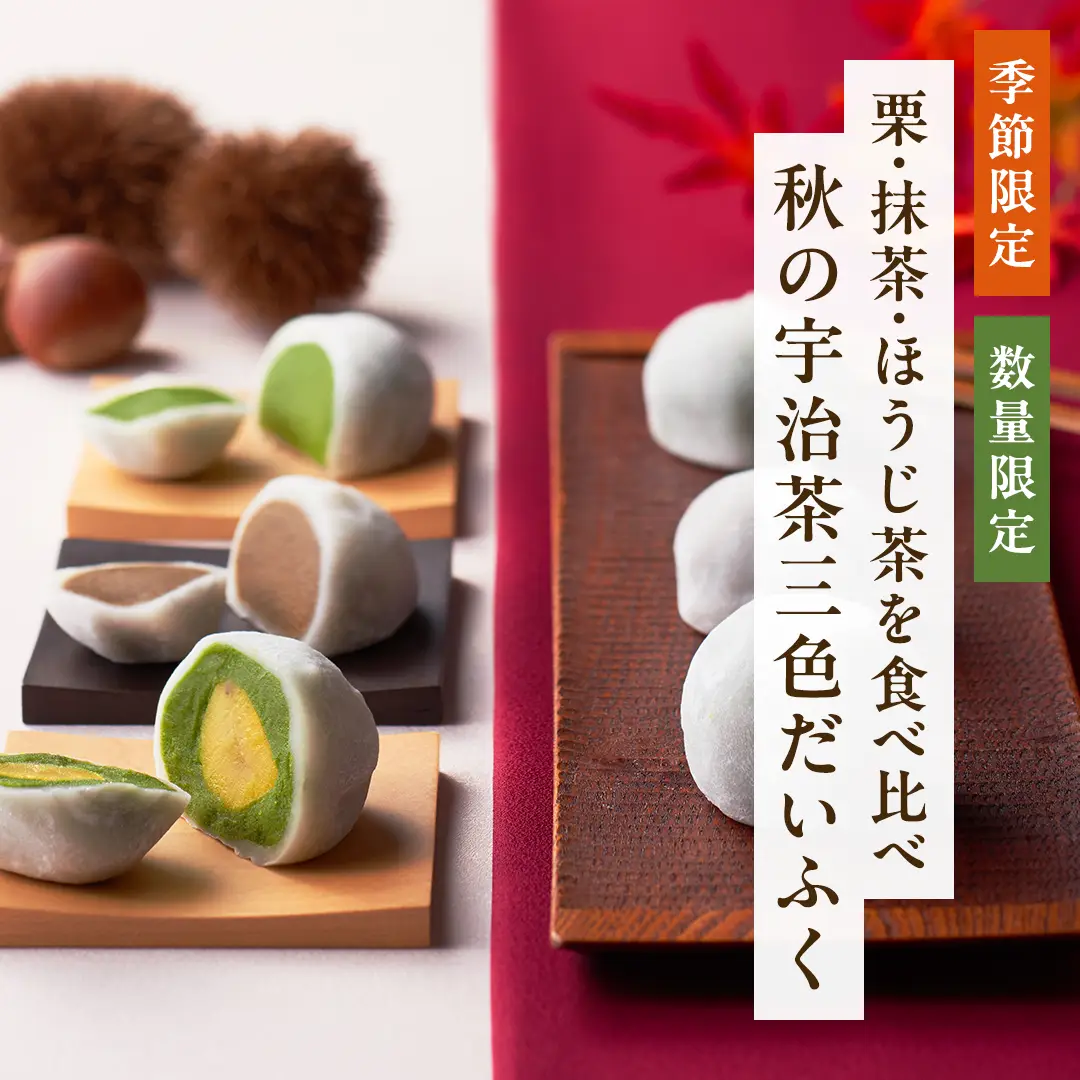 秋の宇治茶三色だいふく