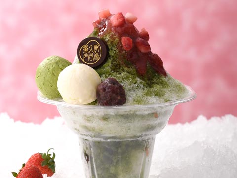 清水ふわふわいちご抹茶かき氷